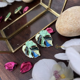 Vriksham Leaf Shape Colorful Stud Earring-G17726